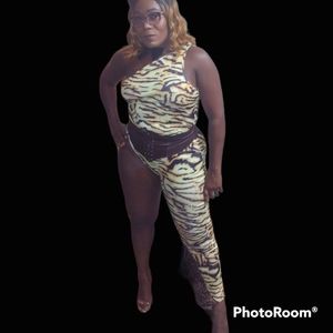 Animal print one piece